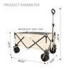 SKRAN Heavy Duty Utility Beach Folding Wagon Cart for Sand with Big Wheels, Adjustable Handle Drink Holders for Shopping,Camping,Garden and Outdoor - 3 of 4