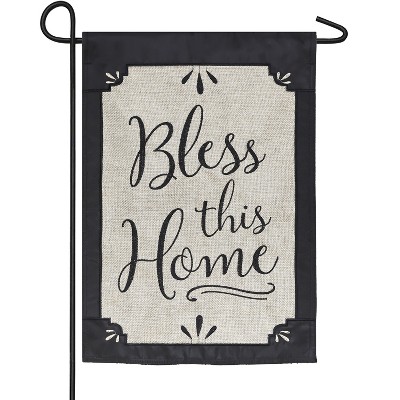 Evergreen Flag Bless This Home Garden Burlap Flag