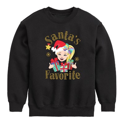 JoJo Siwa Santas Favorite Graphic Long Sleeve Fleece Sweatshirt - Black - 5T