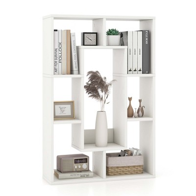 Costway 7-cube Geometric Bookshelf With Anti-toppling Device Modern ...