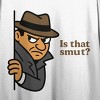 Peeking Detective Graphic, Is That Smut? Text on White Short Sleeve Adult Crop T-Shirt - 2 of 3