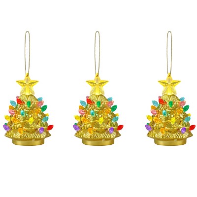 Mr. Christmas 4 in. Set of 3 Shatterproof Ornament Tree