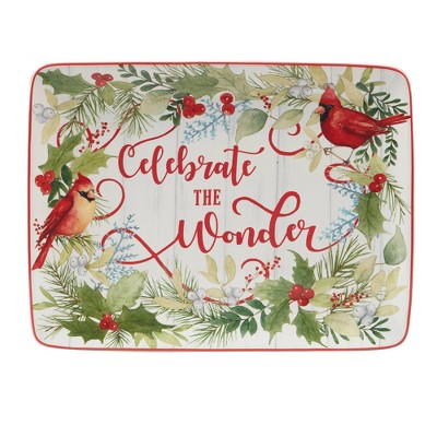 Certified International Winter Greens Rectangular Serving Platter