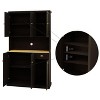 DOMETOUR 71" Kitchen Pantry Storage Cabinet Freestanding Hutch Cabinet with Adjustable Shelves, 6 Doors and 1 Drawer - 2 of 4