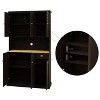 DOMETOUR 71" Kitchen Pantry Storage Cabinet Freestanding Hutch Cabinet with Adjustable Shelves, 6 Doors and 1 Drawer - image 2 of 4