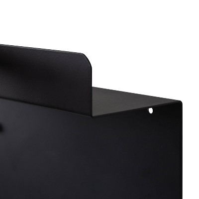 Black Metal Wall Organizer with Shelf and Hooks
