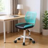HomeRoots Blue Black and White Adjustable Height Swivel Rolling Office Chair - 2 of 4