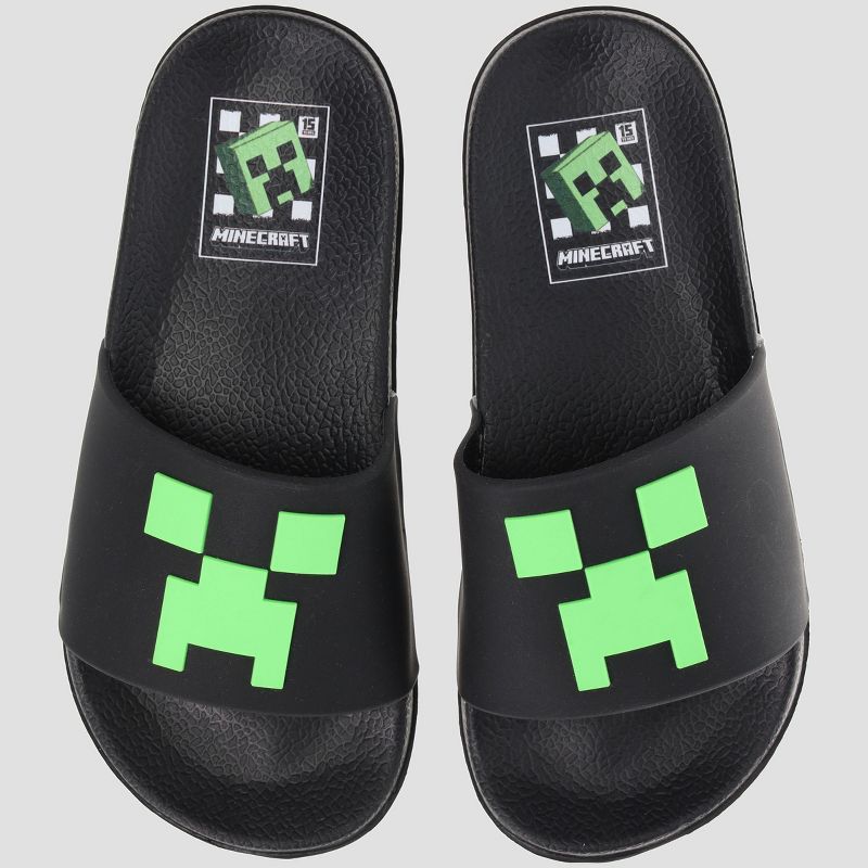 Minecraft Boys' Sport Slide Sandals, Comfort Casual Pool Slide Outdoor, 5 of 8