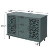 Arina Hollow-Carved Cabinet,Distressed Wooden Cabinet With 2 Doors And 3 Drawer-Maison Boucle - 3 of 4