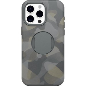 OtterGrip Symmetry Series case w/MagSafe for iPhone 15 Pro - Iron Camo (Grey) (77-93215) - Certified Refurbished - 1 of 3