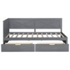 NicBex Twin Size Daybed 77.5" L Modern Wooden Bed Frame with Drawers, Guardrail with X-Shaped for Bedroom, Living Room, No Box Spring Required - 3 of 4