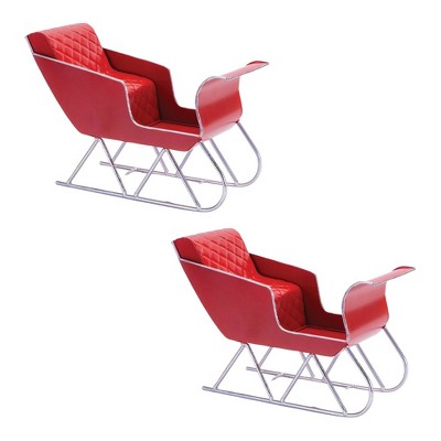 Melrose Metal Holiday Sleigh Display (Set of 2)