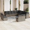 vidaXL 12 Piece Patio Sofa Set with Cushions Gray Poly Rattan - With Table - 2 of 4