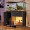 Bestier  Fish Tank Stand Wood Aquarium Stand with Storage Cabinet & Power Outlets LED Light, 660lbs Capacity, Black - 2 of 4