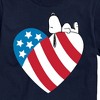 Men's - Peanuts - Snoopy On Flag Heart Short Sleeve Graphic T-Shirt - 2 of 4