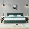 NicBex California King Size Wooden Bed Frame with Chenille Upholstered Headboard,Modern Platform Bed,No Box Spring Needed - 3 of 4