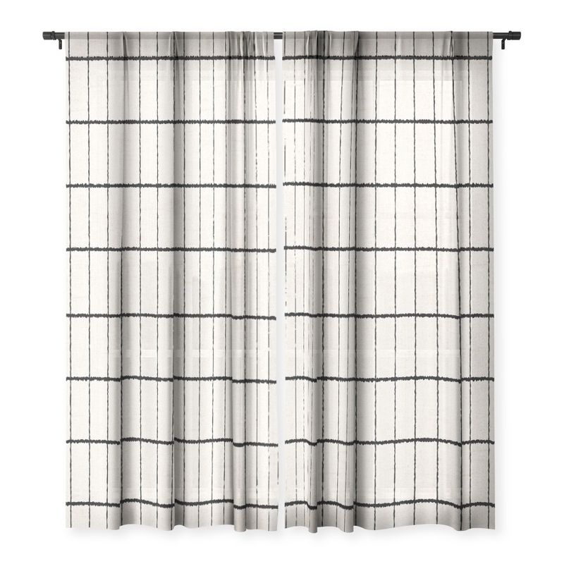 Holli Zollinger Linen Grid Single Panel Sheer Window Curtain - Deny Designs, 3 of 7