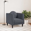 vidaXL Dark Gray Velvet Sofa Chair - Upholstered Armchair with Cushion - Modern Living/Bedroom Lounge Furniture - 28"x30.3"x27.6" - 2 of 4