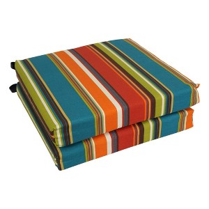 Blazing Needles, 20-inch by 19-inch Patterned Outdoor Spun Polyester Chair Cushions (Set of 2) - 1 of 2