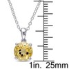 EVERLY JEWELRY | Sterling Silver Citrine Round Solitaire Pendant with Chain, 18-inch - 3 of 4