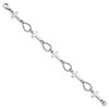 Black Bow Jewelry Polished Stainless Steel Sideways Cross Link Bracelet, 7.75 Inch - 2 of 4