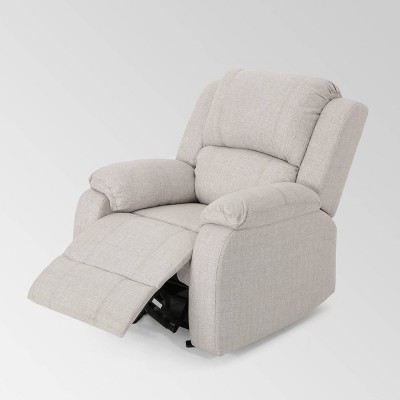 Beige Fabric Gliding Recliner Accent Chair