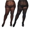 Memoi Women's Curvy 2 Pair Pack Flat Knit and Rib Control Top Tights - 3 of 4