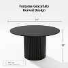 PexFix 52" Solid Wood Round Dining Table Kitchen Table for 4-6 with Tabletop & Concave Cylinder Legs for Living/Dining Room Coffee Office Black - 4 of 4