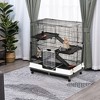PawHut Rolling Small Animal Rabbit Cage for Bunny, Chinchillas, & Gerbils with a Large Living Space - 3 of 4