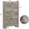 TackView Shoe Storage Cabinet with 3 Flip Drawers & 2 Side Hooks, Hidden Slim Narrow Shoe Rack Cabinet for Home - 3 of 4