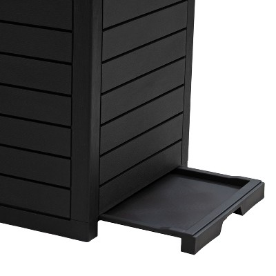 Black Polypropylene Resin Outdoor Trash Can with Lid, 39 Gallon