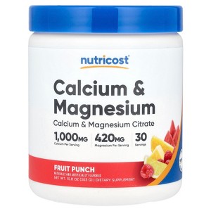 Nutricost Calcium & Magnesium, Fruit Punch , 10.8 oz (303 g) - 1 of 2
