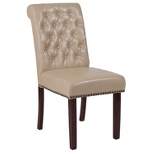 Emma and Oliver Upholstered Rolled Back Parson's Chair with Nailhead Trim & Finished Frame with Plastic Floor Glides