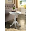 Okak 18"W Round Coffee Table with Turned Pedestal Base Cottage Style Pedestal Table w/4 Legs for Small Spaces - 2 of 4