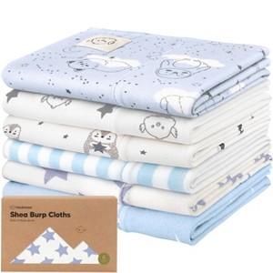 6pk Shea Baby Burp Cloths for Baby Boys and Girls, Organic Burping Cloths for Babies, Newborn - 1 of 4