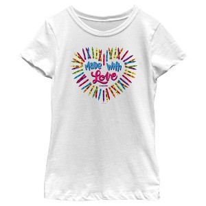 Girl's Crayola Made With Love T-Shirt - 1 of 4