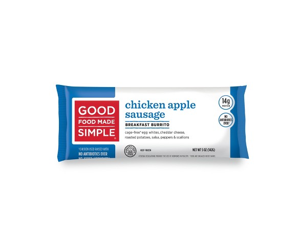 Good Food Made Simple Chicken Apple Sausage Egg White Frozen Burrito - 5oz