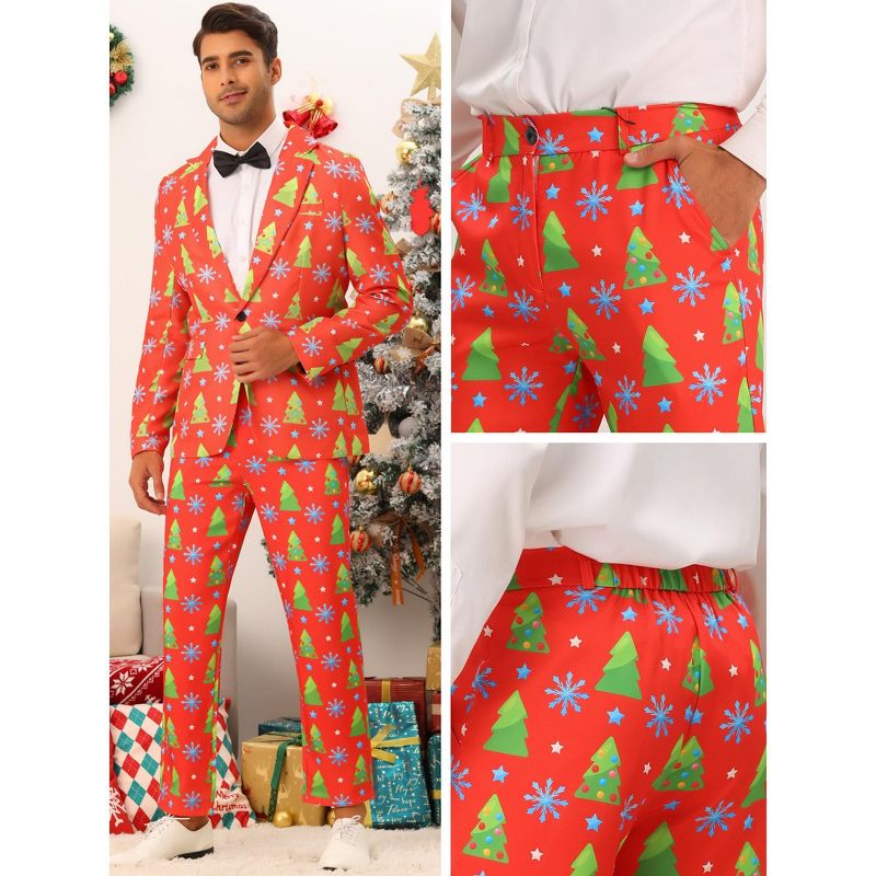 Lars Amadeus Men's Flat Front Funny Party Cosplay Costume Christmas Printed Pants, 5 of 6