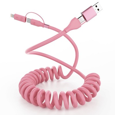 TruAIR 4-in-1 Coiled USB-C/Lightning Cable