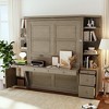 Queen Size Murphy Bed Space-saving Wall Bed Foldable Bed with Desk, Storage Shelves & Cabinets - ModernLuxe - 3 of 4
