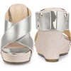 Perphy Women's Open Toe Platform Linen Slide Wedge Heel Sandals - 2 of 3