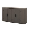 Vertical Striped Door Storage Cabinet with Metal Handles Adjustable Suitable for Study Entryway and Living Room - 3 of 3