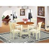 HomeStock 5-Pc Buttermilk and Cherry Solid Wood Top - Round Dining Room Set - Seats-4 - 2 of 4