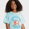 Girls' Smurfs Boxy Short Sleeve Graphic T-Shirt - Blue - 2 of 4