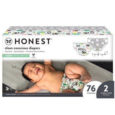 The Honest Company Disposable Diapers Pandas & Barnyard Babies - Size 2 - 76ct