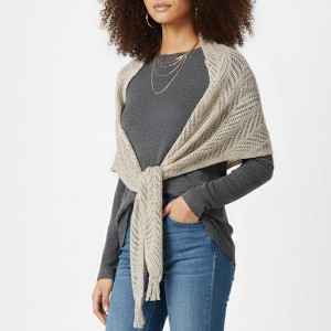 Cherie Code Women’s Knit Shawl – Pointelle Design, Open Weave, Lightweight Wrap - 1 of 4