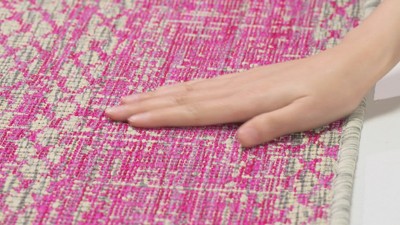 Elysian Light Grey/Black Synthetic 8' x 11' Easy-Care Outdoor Rug