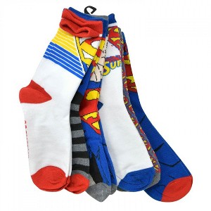Mens Superman Emblem Crew Socks 6-Pack - 1 of 2