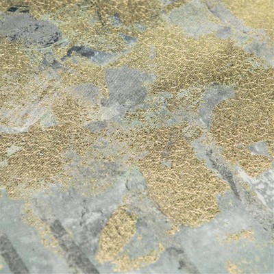 Teal and Gold Abstract Forest Canvas Art Set of 3
