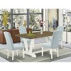 HomeStock 5-Piece Natural Oak Finish Solid Wood Top Dining table with 4 Chairs - 2 of 4